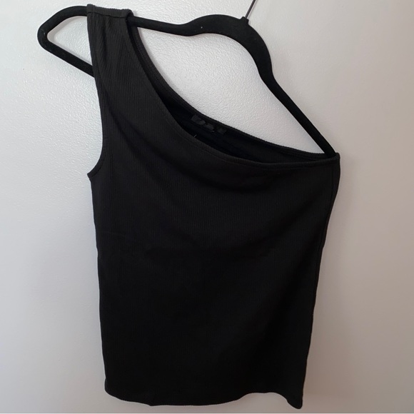 J. Crew Tops - NWT J Crew One-shoulder tank in vintage rib, black, size small